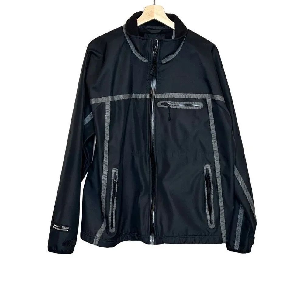Caterpillar black fleece lined weatherproof jacket size L